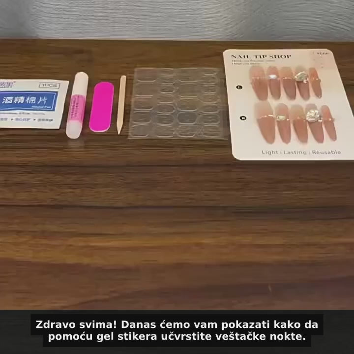 Hailey Glam • Ručno Rađeni Dugi Almond Nokti (Cirkoni & Sedef)